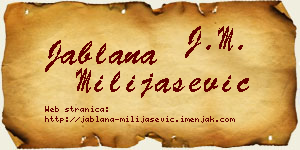 Jablana Milijašević vizit kartica